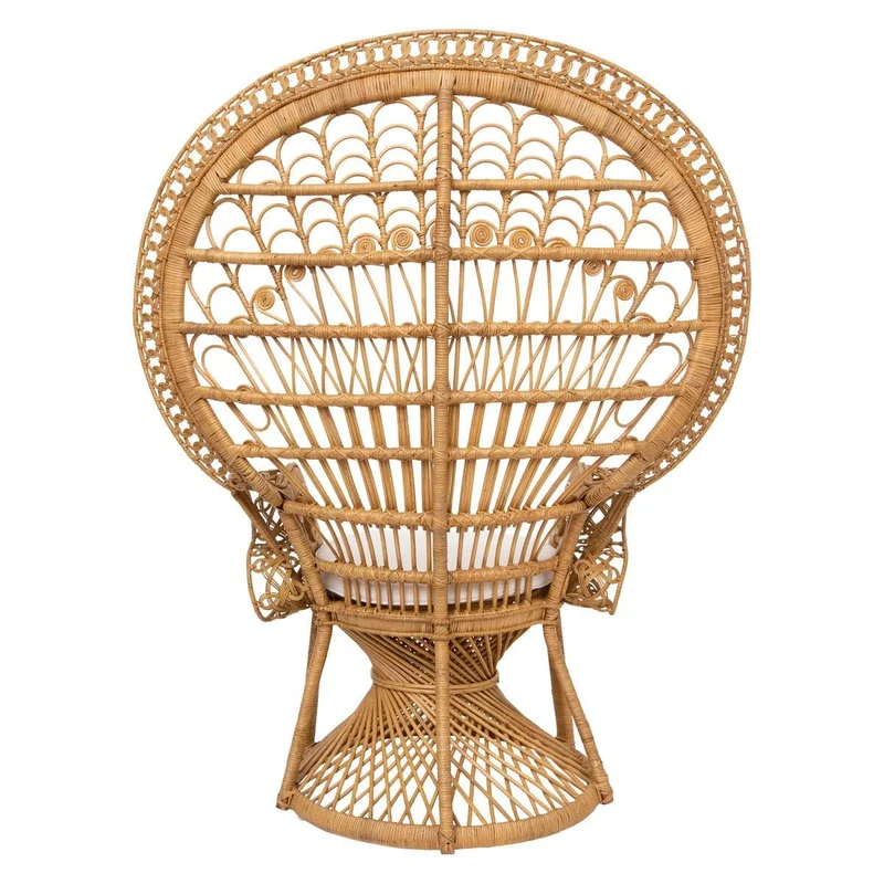 Atmosphera - Fauteuil Paon Takta en Rotin, L 115 x P 65 x H 150 cm avec Coussin - pour Salon, Chambre, Intérieur