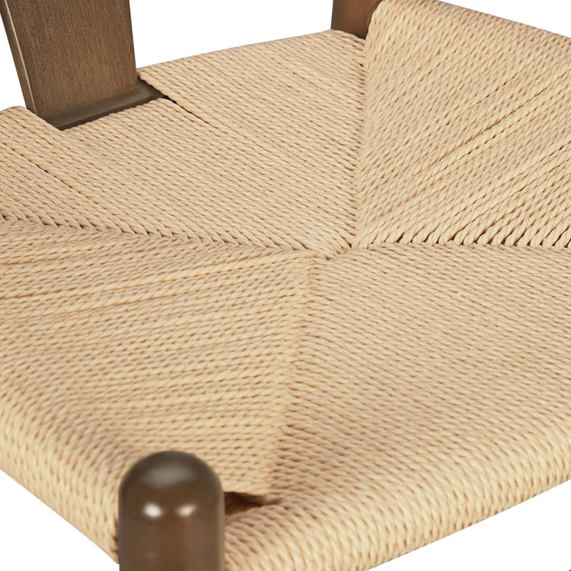 Lot de 2 chaises de salle à manger modernes en poly et écorce en forme d'os triangulaires en noyer avec assise confortable pour cuisine et salle à manger