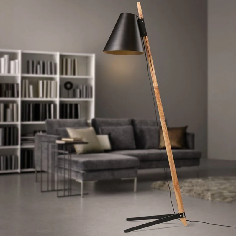 MERTNK Lampadaire En Bois Led Moderne Lampadaire 9W Soins Des Yeux Lampe de Lecture Chambre Étude Lampe de Chevet Apprentissage Haut Pôle Lumières Debout Lumière/Huang Guang