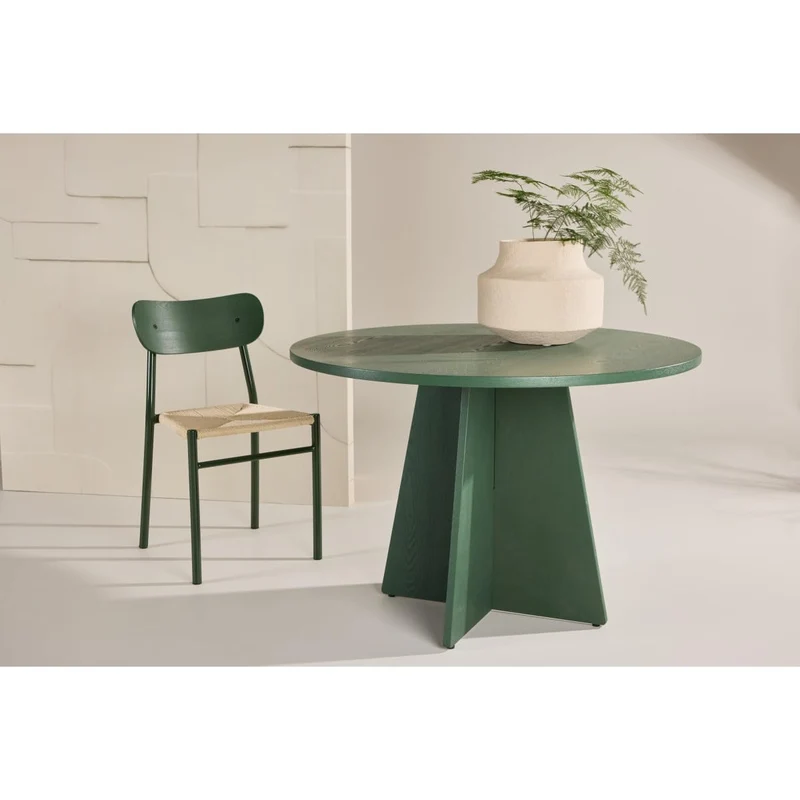 Paris Prix Table à Manger Ronde Bootcut 110cm Vert