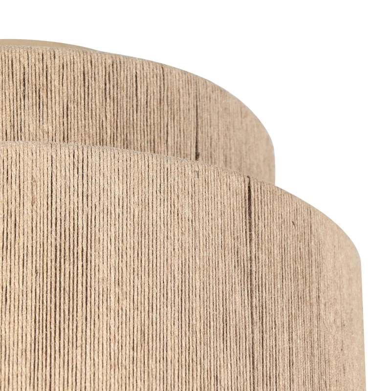 Trio Leuchten Plafonnier SMILLA 666800136, métal beige, abat-jour jute naturel, excl. 1x E27