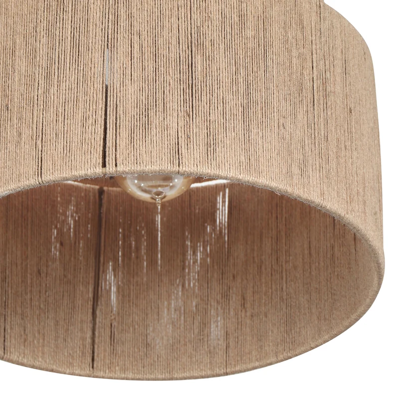 Trio Leuchten Plafonnier SMILLA 666800136, métal beige, abat-jour jute naturel, excl. 1x E27