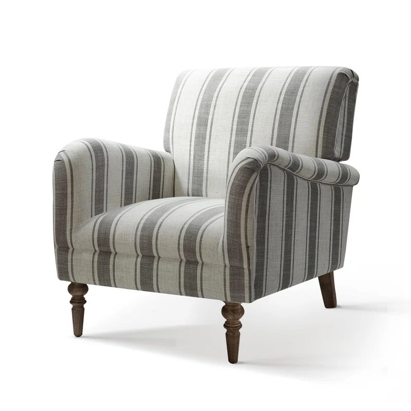 HULALA HOME Fauteuil, Fauteuil, Chaise rembourrée Confortable avec Pieds en Bois Massif, Chaise Longue pour Salon et Chambre à Coucher (Grey)