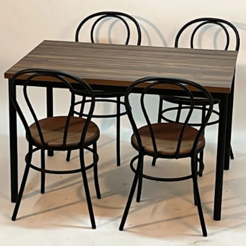 Addecor - Lot de 2 chaises de Salle à Manger - modèle Edna - Couleur Noire - 89 x 36 x 40 cm - chaises de Salon en Fer et Bois - idéales pour Les projets d'hôtellerie