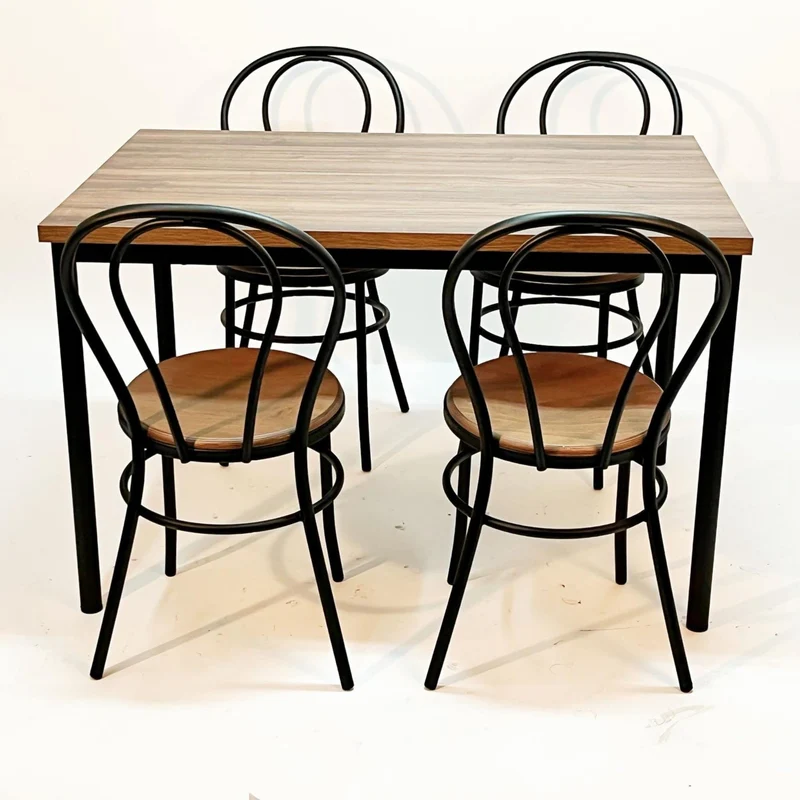 Addecor - Lot de 2 chaises de Salle à Manger - modèle Edna - Couleur Noire - 89 x 36 x 40 cm - chaises de Salon en Fer et Bois - idéales pour Les projets d'hôtellerie