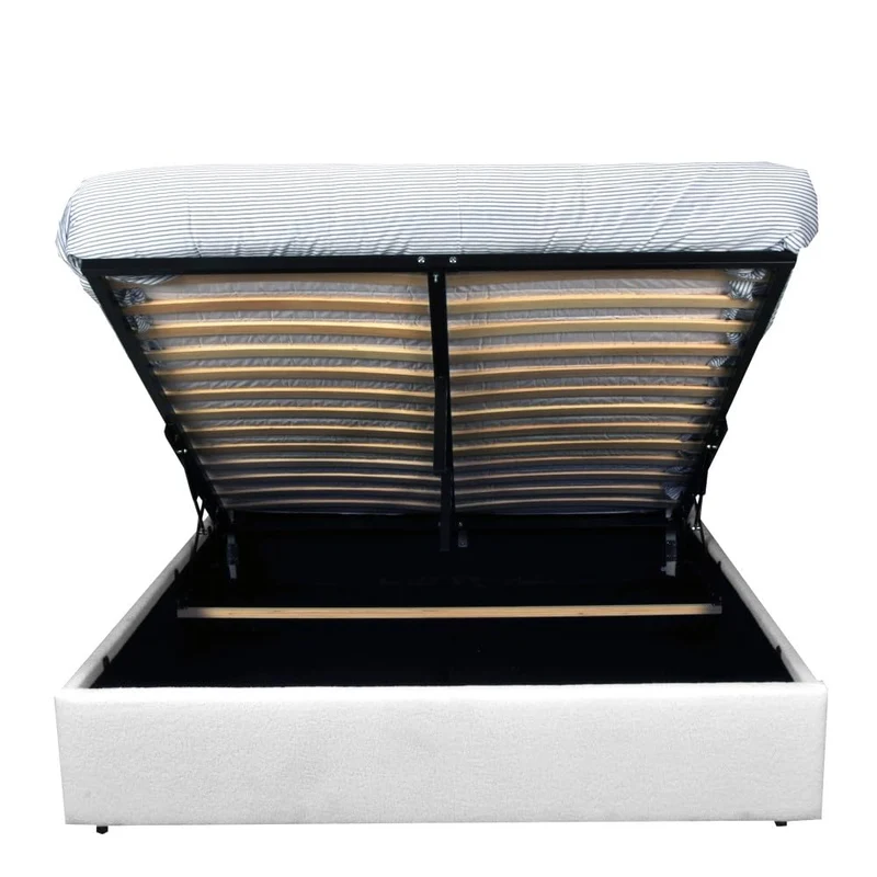 WEBER INDUSTRIES LIT Coffre Tissu Bouclette 160x200 Sherpa + SOMMIER/Blanc
