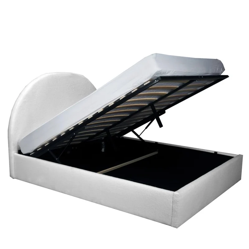 WEBER INDUSTRIES LIT Coffre Tissu Bouclette 160x200 Sherpa + SOMMIER/Blanc