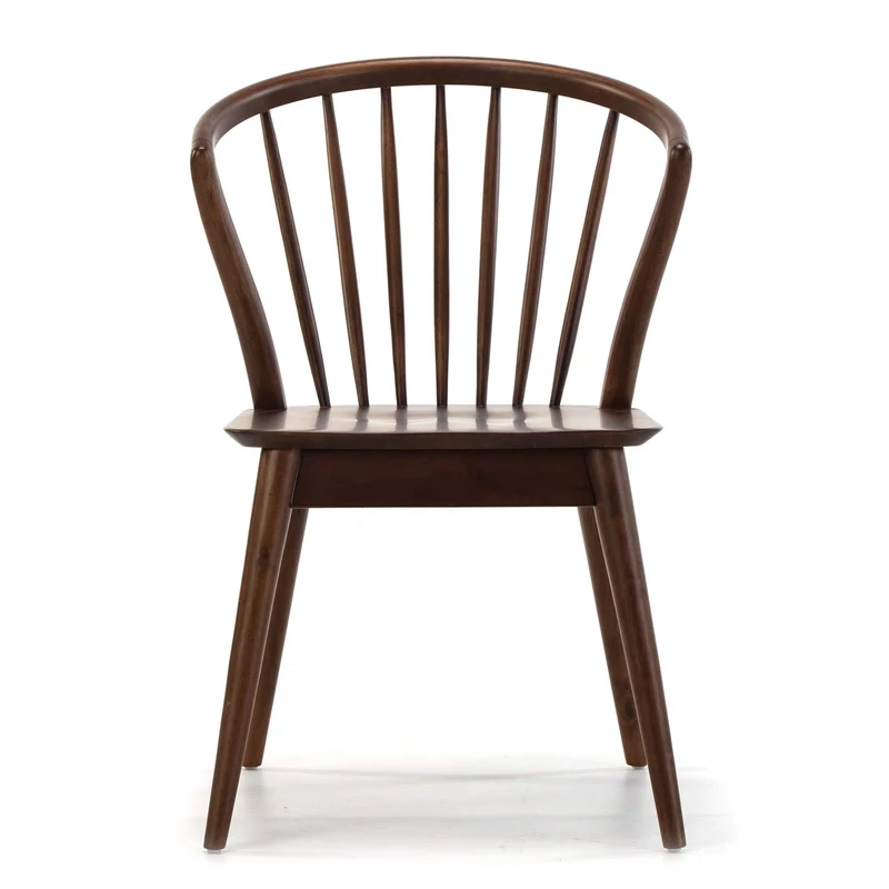 VS Venta-stock Pack 2 chaises Mura, Couleur Noyer, Bois Massif, 55 cm (Longueur) 58,5 cm (Profondeur) 84 cm (Hauteur)