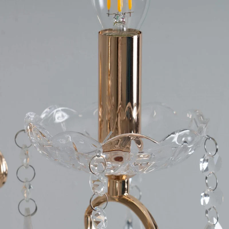 KOSILUM - Applique 2 bras cristal baroque pampilles or rose - Pavia - Lumière Blanc Chaud Eclairage Salon Chambre Cuisine Couloir - - - E14 - IP20