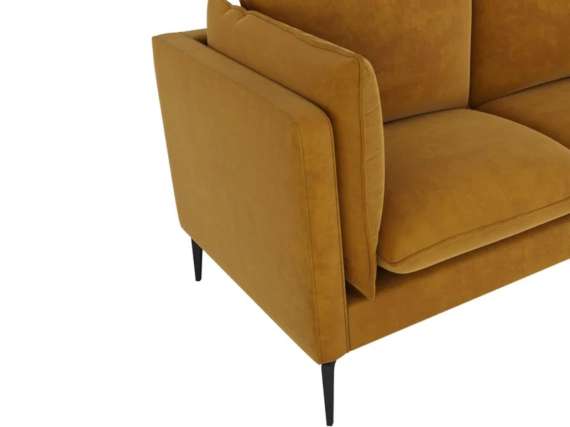 Vente-unique - Canapé 3 Places en Velours Jaune Moutarde Kestrel II