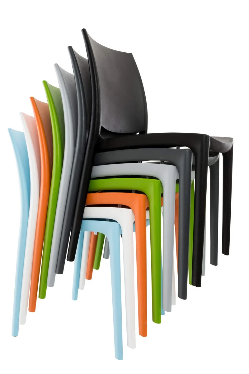 Chaise D'Extérieur Empilable Maya en Plastique I Chaise De Balcon Résistante Aux UV I Siege De Terrasse Hydrofuge, Couleur:Olive