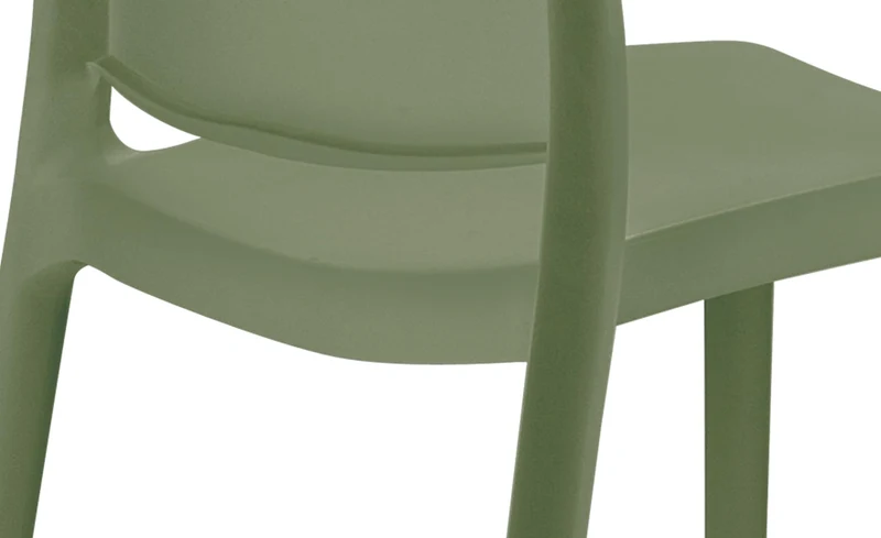 Chaise D'Extérieur Empilable Maya en Plastique I Chaise De Balcon Résistante Aux UV I Siege De Terrasse Hydrofuge, Couleur:Olive