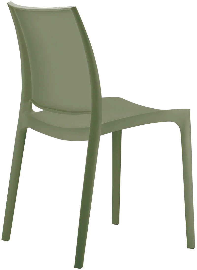 Chaise D'Extérieur Empilable Maya en Plastique I Chaise De Balcon Résistante Aux UV I Siege De Terrasse Hydrofuge, Couleur:Olive