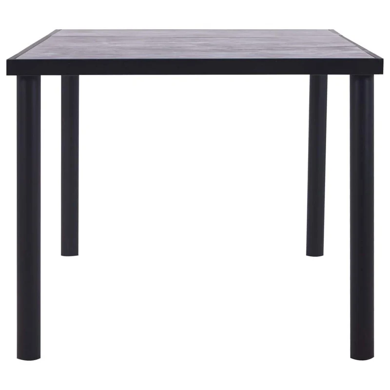 vidaXL Table de Salle à Manger Table à Dîner Table de Cuisine Table de Repas Meuble à Manger Maison Intérieur Noir et Gris Béton 200x100x75 cm MDF