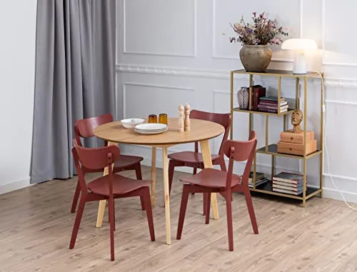 AC Design Furniture Roxanne Table à Manger, Bois, Naturel, H: 76 x B: 105 x T: 105 cm