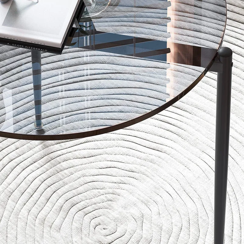 Artloge Table Basse Salon Ronde: Meuble de Salon en Verre Trempé et Métal Table Basse Design Moderne pour Bureau Chambre 80 x 40 cm