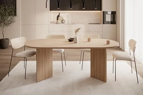 Selsey Table À Manger Ovale 90 x 204 cm 6-10 Personnes Table De Cuisine Bureau Chêne Lindberg Ovo