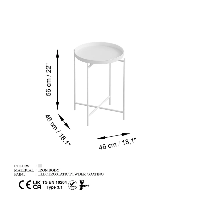Hanah Home Table Basse, 100% métal, Taille Unique