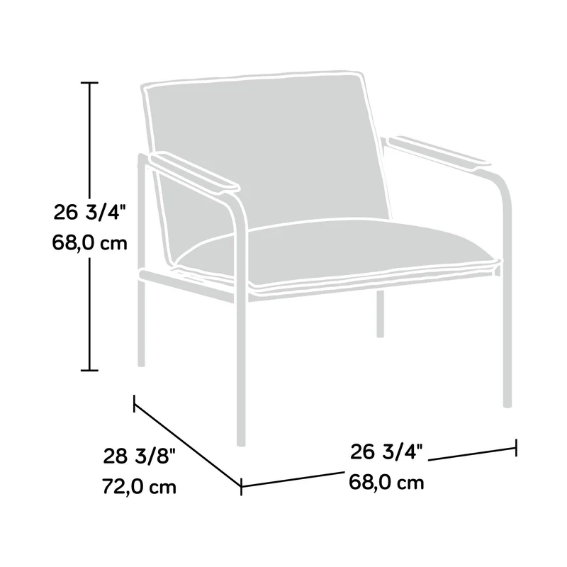 Sauder Boulevard Café Chaise longue en métal finition chameau