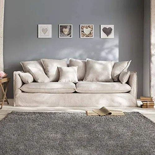 Atmosphera Créateur d'intérieur - Canapé Lin 3 Places Odilon 210cm Beige