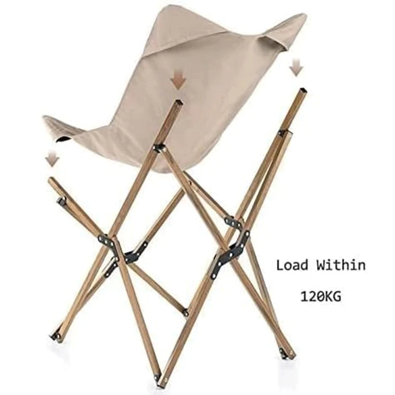 ZUMAHA Chaise de Camping en Tissu Oxford Polyester 600D, Chaise de Plage avec Support en Acier à Texture en Bois, Chaise Pliante détachable