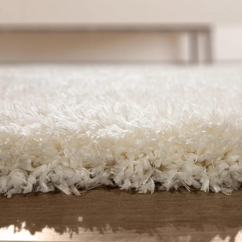 Paco Home Tapis Poils Hauts Moelleux Moderne Shaggy Style Flokati Confortable Uni Blanc, Dimension:120x160 cm