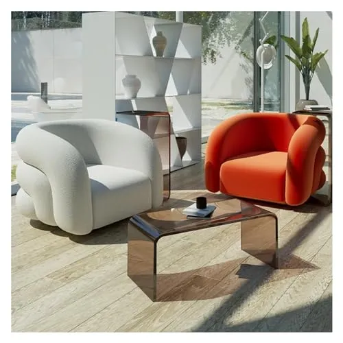 HXFRTHNM Table Basse Minimaliste en Acrylique, Design de Rangement, Luxe, esthétique, Table Basse Transparente, Meubles de Couchage Blancs