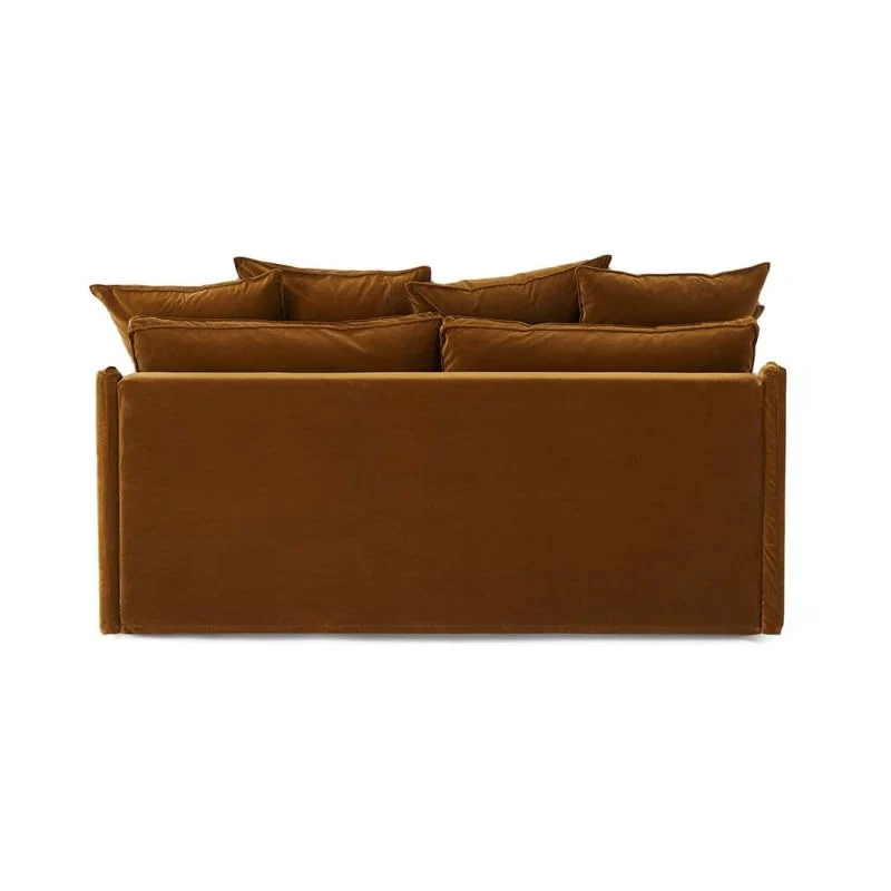 Moment Home Canapé 3 Places Convertible, Grand Confort, Made in France, Déhoussable,Velours Bronze, Couchage 140 Express Quotidien, Auguste