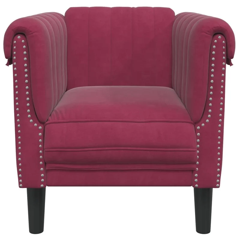 vidaXL Fauteuil Rouge Bordeaux Velours