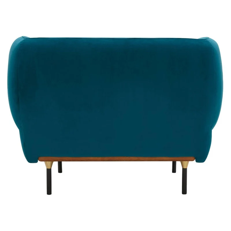 Atmosphera - Fauteuil Isée - Velours - Bleu Canard