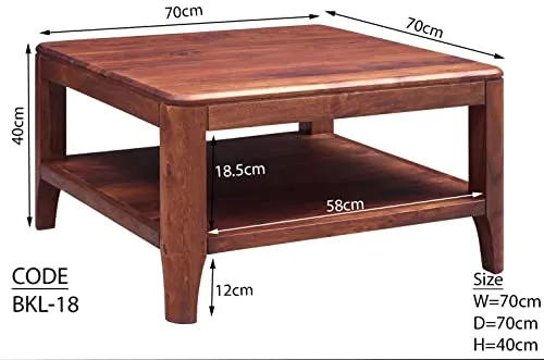 Table Basse 70x70cm - Bois Massif de Palissandre huilé (Noisette) - Brooklyn #10