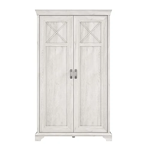 Forte Armoire, Bois d'ingénierie, décor pin Blanc, 66,2 x 123 x 210,3 cm