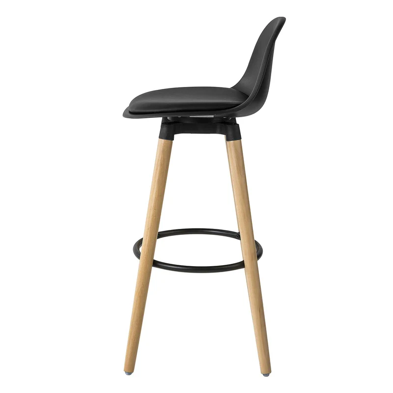 SoBuy® Tabouret de bar FST70-SCH avec assise rembourrée en cuir synthétique et pieds en bois de hêtre