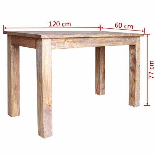 Homgoday Table à Manger Bois de récupération 120x60x77 cm, Table de Salle à Manger Dessus de Table Robuste, Table à Dîner pour Cuisine, Salle à Manger, Salon, Bistrot