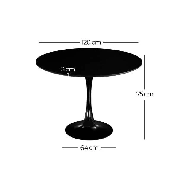 Ventemeublesonline Table Ronde Ibiza White Ø120 CM
