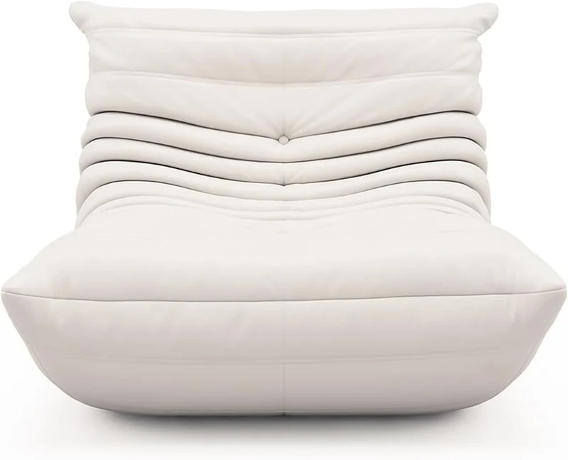 GWWBD Chaise longue en mohair doux - Canapé paresseux - Chaise au sol - Taille : 85 cm - Couleur : blanc
