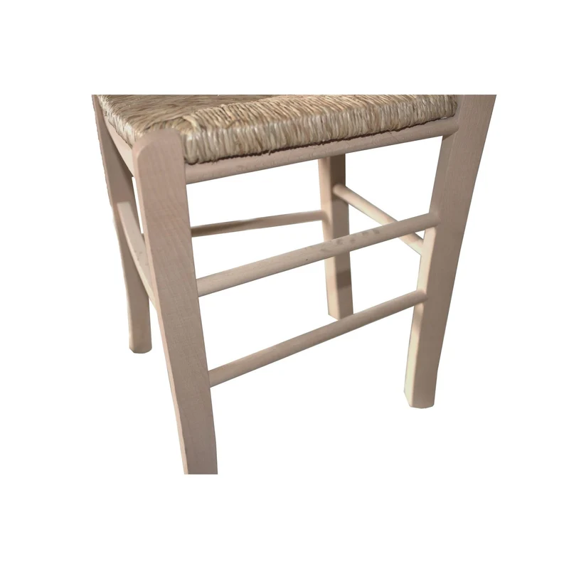 Okaffarefatto Maddaloni Paesana Chaise en bois déjà montée à vernir, avec siège en paille pour les restaurants ou la maison