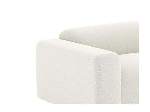 Vente-unique - Canapé 3 Places en Tissu Bouclette Blanc POGNI de Maison Céphy