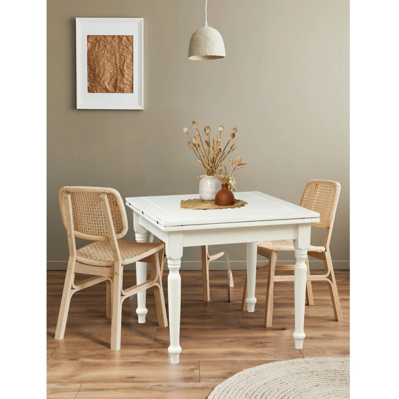 Biscottini Table carrée Extensible 90x90 cm Made in Italy | Table Cuisine et Salle a Manger | Table en Bois Salle a Manger | Table bistrot carrée
