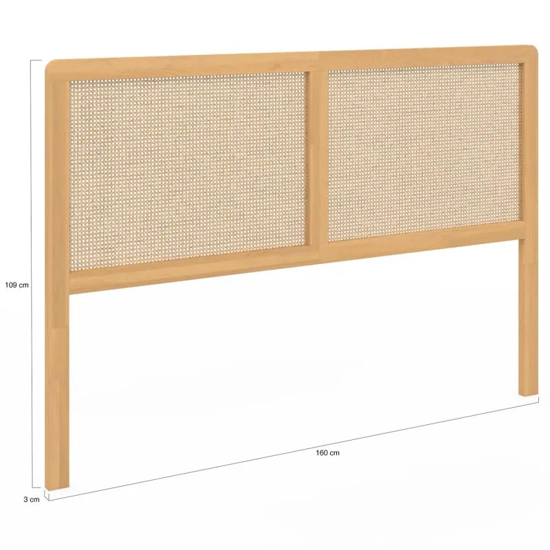 IDMarket - Tête de lit sur Pied EDHEN 160 cm cannage et Bois
