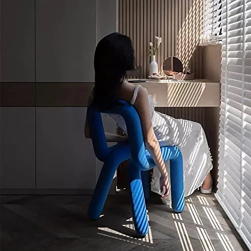 Chaise de salle à manger géométrique moderne – Tabouret décoratif pour chambre à coucher, contemporain rembourré en velours avec dossier – Chaise d'appoint de salon