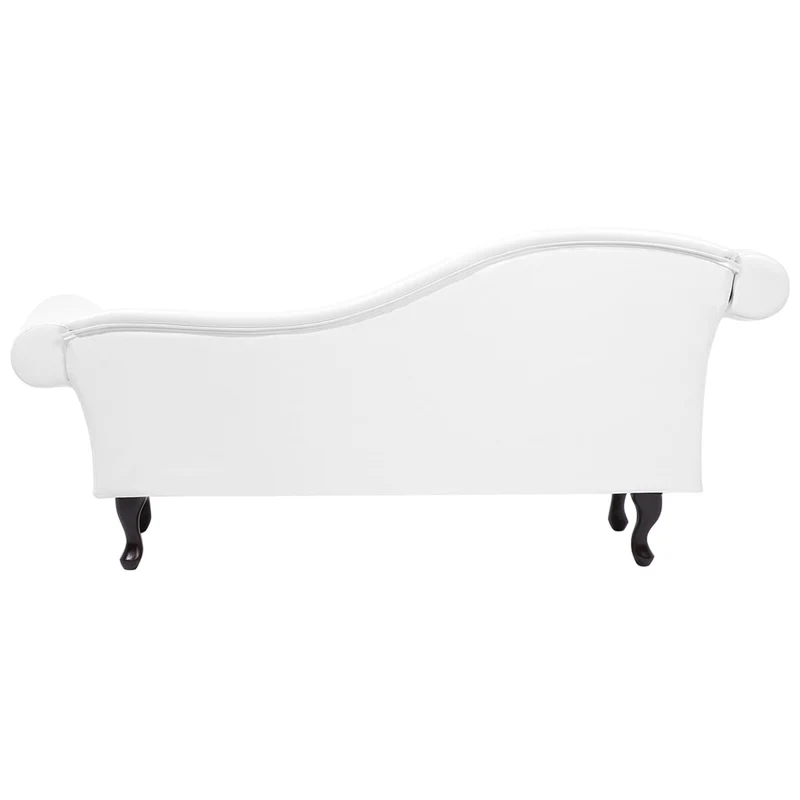 Chaise Longue Méridienne Chesterfield Côté Droit en Cuir PU Blanc pour Salon Glamour et Vintage Beliani