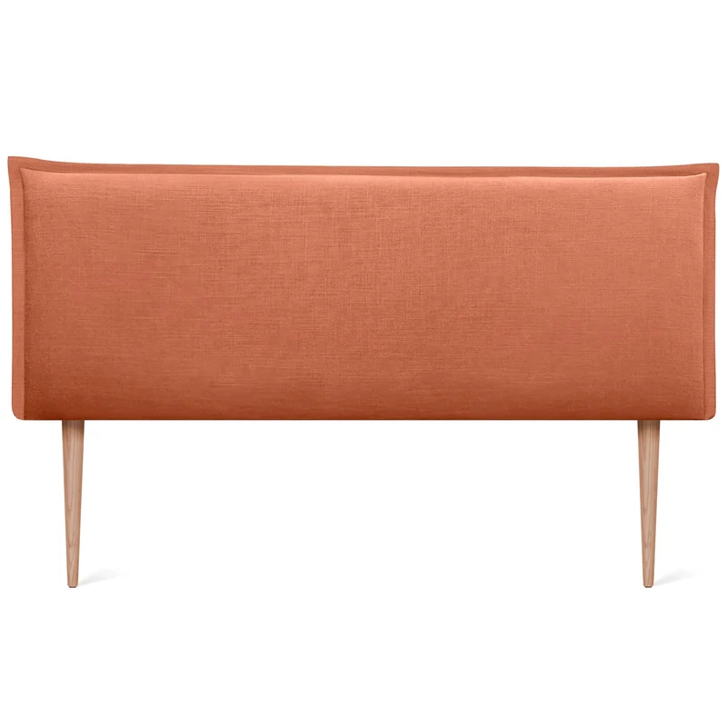 DHOME Tête de lit en Lin Naturel uni avec Bordures Tête de lit rembourrée Chambre à Coucher Moderne Top Trending (Orange, 160x105cm avec Pieds (Lits 150/160))