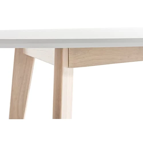 Miliboo Table Ovale Blanche et Bois Clair L150 cm Leena