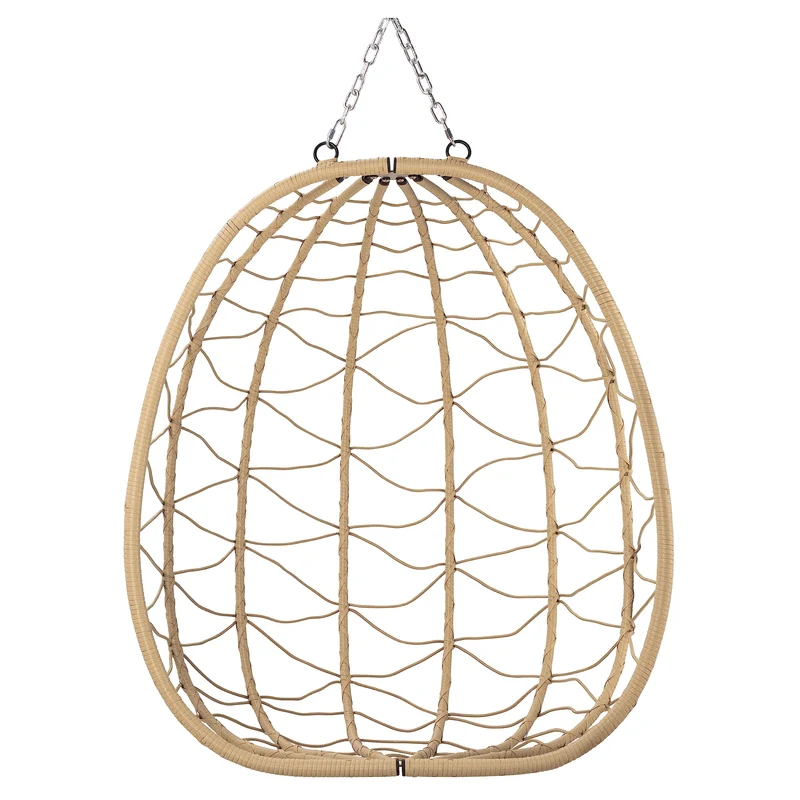 HinHocker Fauteuil hamac avec châssis | Crème | Hamac Suspendu pour l’intérieur et l’extérieur | Coussin et Rembourrage d'assise de siège Inclus | Fauteuil Oeuf Suspendu pour terrasse