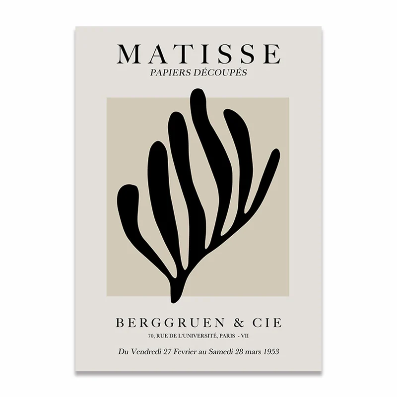 WTEVMAIY Picasso Matisse - Impression sur toile noire et blanche - Décoration murale abstraite pour salon - Sans cadre - 50 x 70 cm x 3 pièces, pour Chambre