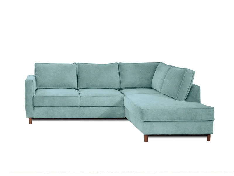 Lisa Design - Canapé d'angle Convertible - Angle Droit - Jake en Velours Côtelé - Canapé Lit - Sofa Bleu 5 Places - Salon