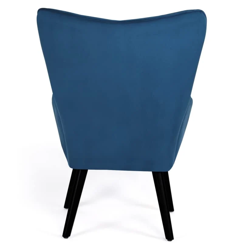 IDMarket - Fauteuil scandinave ANIA en Velours Bleu