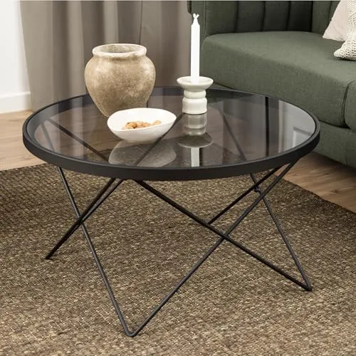 Furniture To Go | Cuxton, Noir, Coffee Table, with Smoked Glass Top