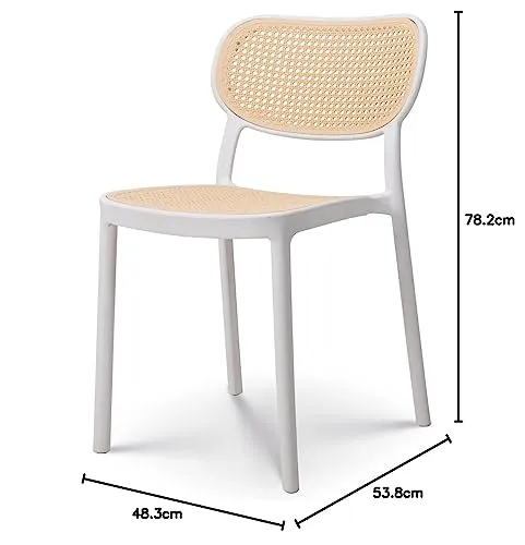 KOSMI - Chaise de Salle à Manger Blanche Style Vintage